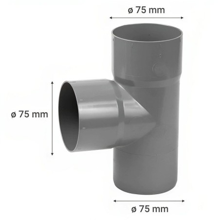 TEE PVC CEM SANITARIO 75 MM