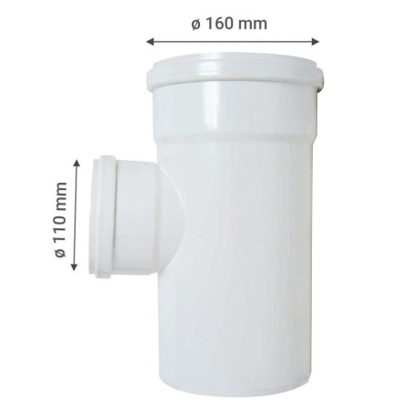 TEE PVC REDUCCION SANITARIO BLANCA C/GOMA 160X110