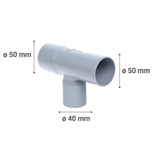 TEE PVC CEM REDUCCION SANITARIO 50X 40 MM