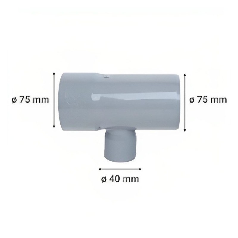 TEE PVC CEM REDUCCION SANITARIO 75X 40 MM