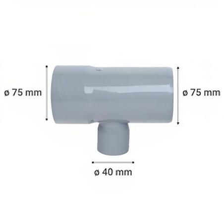 TEE PVC CEM REDUCCION SANITARIO 75X 40 MM