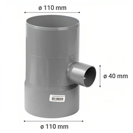 TEE PVC CEM REDUCCION SANITARIO 110X 40 MM