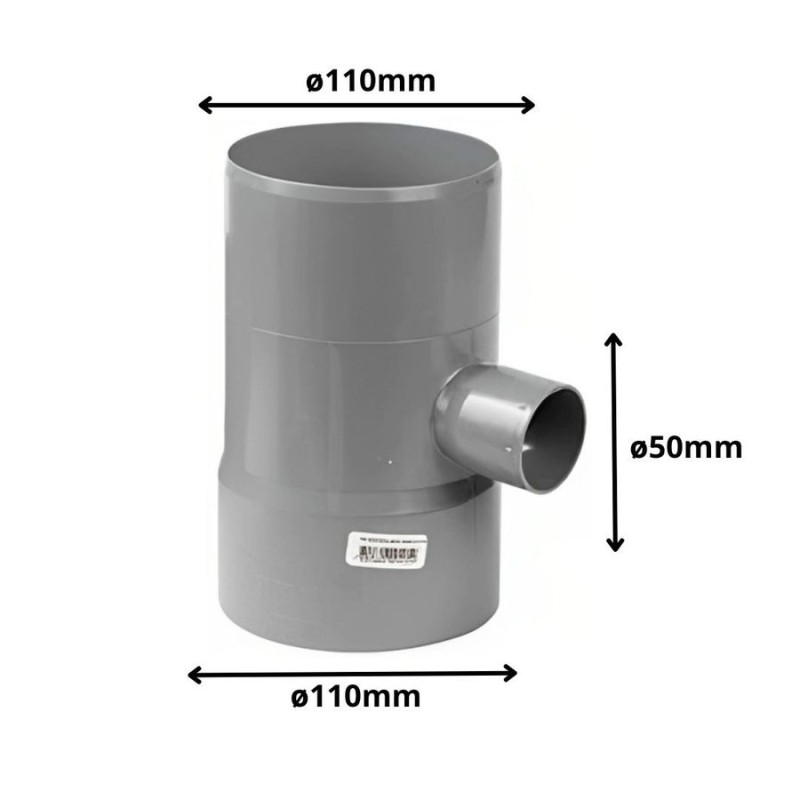 TEE PVC CEM REDUCCION SANITARIO 110X 50 MM