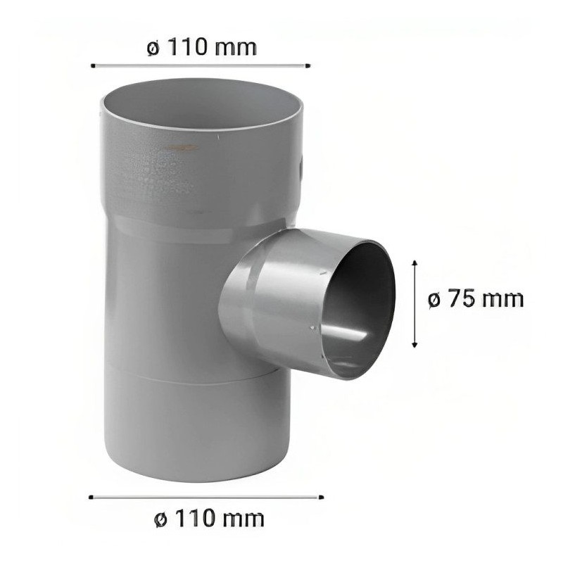 TEE PVC CEM REDUCCION SANITARIO 110X 75 MM