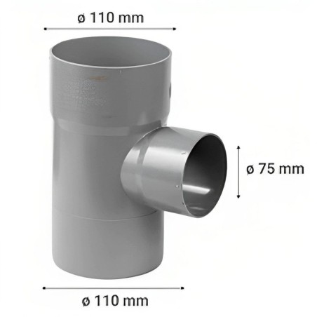 TEE PVC CEM REDUCCION SANITARIO 110X 75 MM