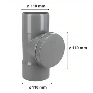 TEE REGISTRO CON TAPA CEM PVC SANITARIO 110 MM