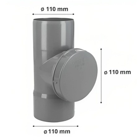 TEE REGISTRO CON TAPA CEM PVC SANITARIO 110 MM