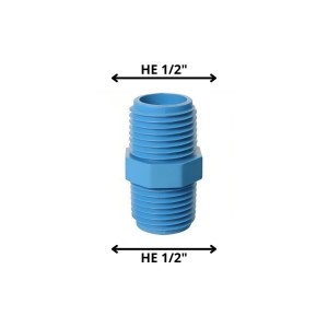 NIPLE PVC PRESION 1/2" HE X 1/2" HE