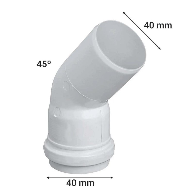 CODO PVC SANITARIO BLANCO CON GOMA 45 X 40