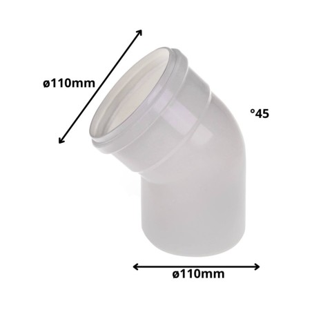 CODO PVC SANITARIO BLANCO CON GOMA 45 X 110