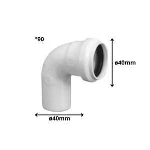 CODO PVC SANITARIO BLANCO CON GOMA 90 X 40