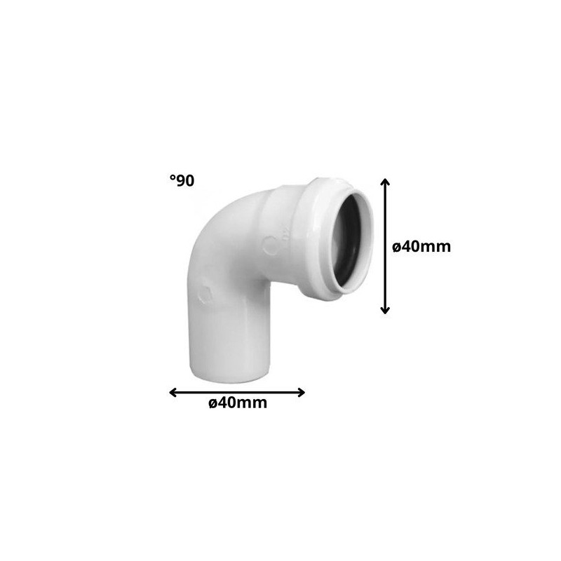 CODO PVC SANITARIO BLANCO CON GOMA 90 X 40