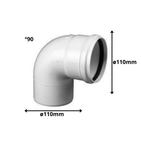 CODO PVC SANITARIO BLANCO CON GOMA 90 X 110