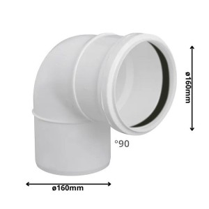 CODO PVC SANITARIO BLANCO CON GOMA 90 X 160