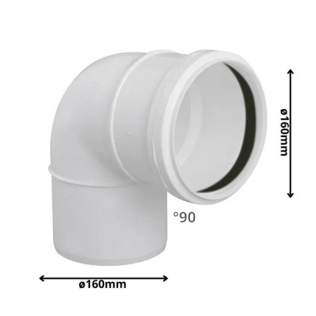 CODO PVC SANITARIO BLANCO CON GOMA 90 X 160