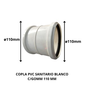 COPLA PVC SANITARIO BLANCO C/GOMA 110 MM