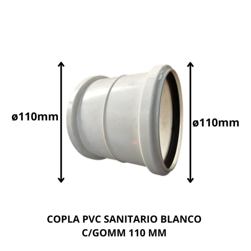COPLA PVC SANITARIO BLANCO C/GOMA 110 MM