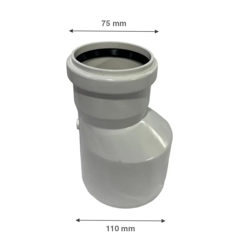 REDUCCION PVC SANIT BLANCO CON GOMA 110X 75