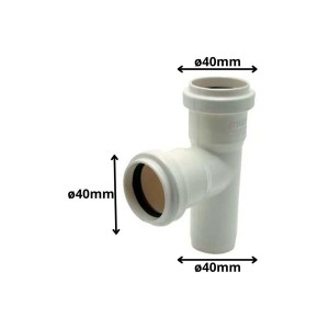 TEE PVC SANITARIO BLANCO C/GOMA 40 MM