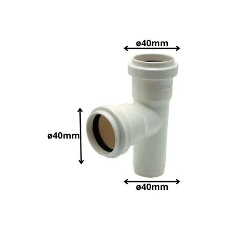 TEE PVC SANITARIO BLANCO C/GOMA 40 MM