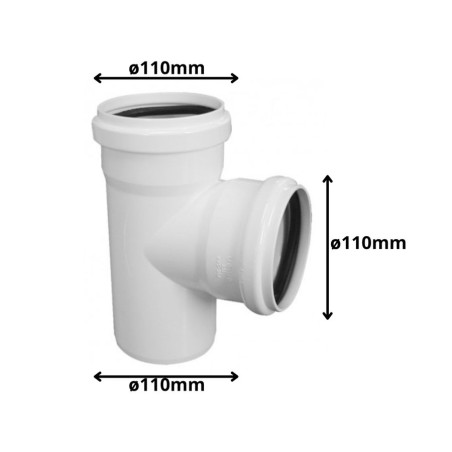 TEE PVC SANITARIO BLANCO C/GOMA 110 MM