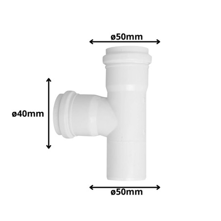 TEE PVC REDUCCION SANITARIO BLANCA C/GOMA 50X 40