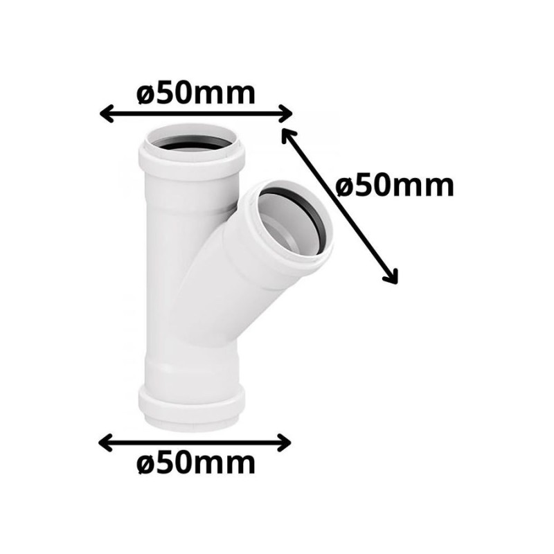 VEE PVC SANITARIO BLANCO CON GOMA 50 MM