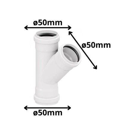 VEE PVC SANITARIO BLANCO CON GOMA 50 MM
