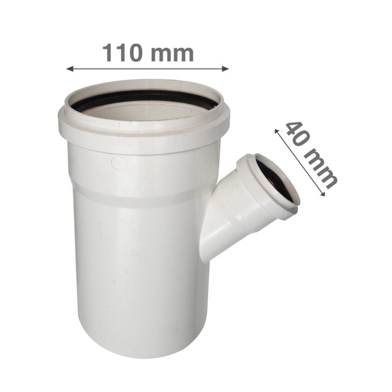VEE REDUCCION PVC SANIT BLANCO CON GOMA 110 X 40