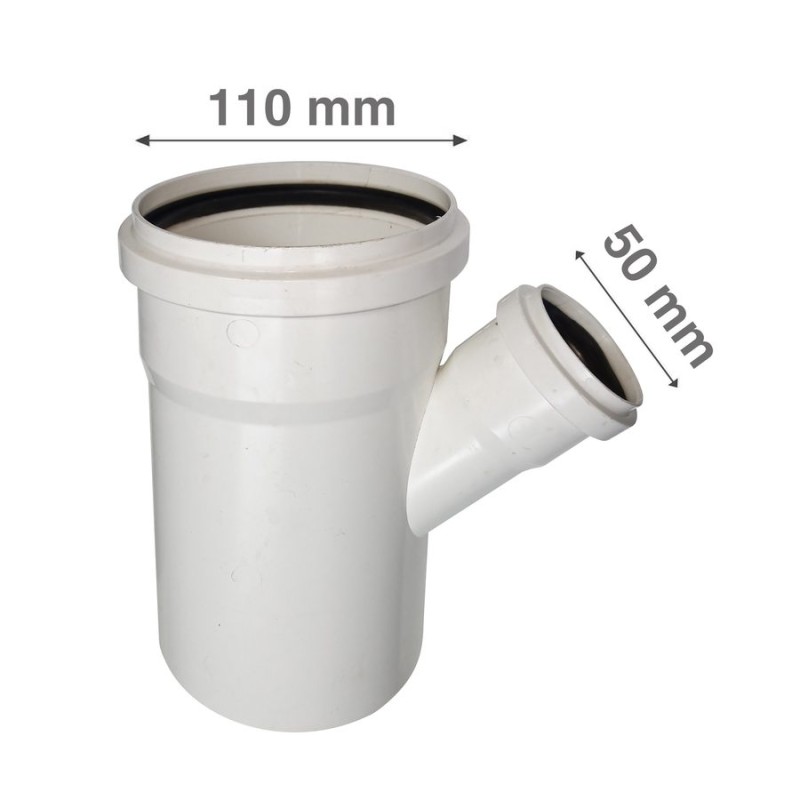 VEE REDUCCION PVC SANIT BLANCO CON GOMA 110 X 50