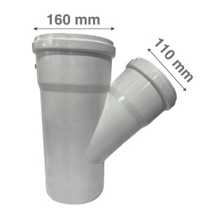 VEE REDUCCION PVC SANIT BLANCO CON GOMA 160 X110