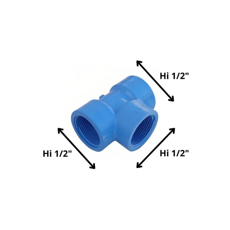 TEE PVC HI PRESION 1/2 X 1/2 X 1/2"