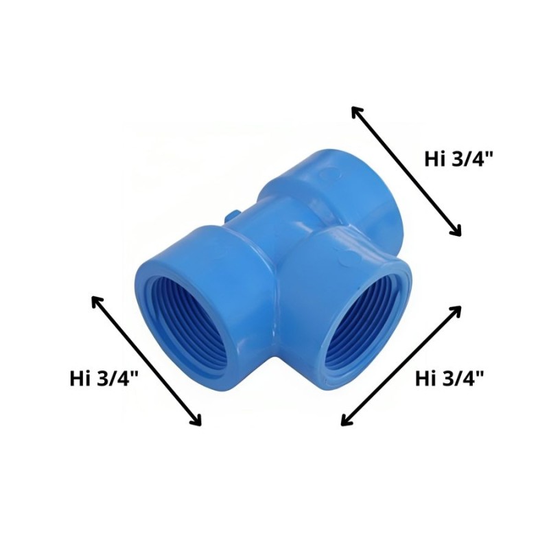 TEE PVC HI PRESION 3/4 X 3/4 X 3/4"