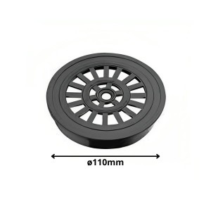 REJILLA PILETA PVC REDONDA SANITARIA 110 MM NEGRA