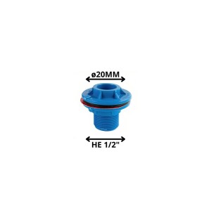 SALIDA ESTANQUE PVC PRESION 20 MM