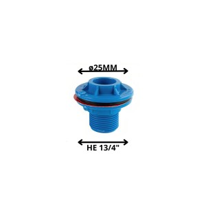 SALIDA ESTANQUE PVC PRESION 25 MM