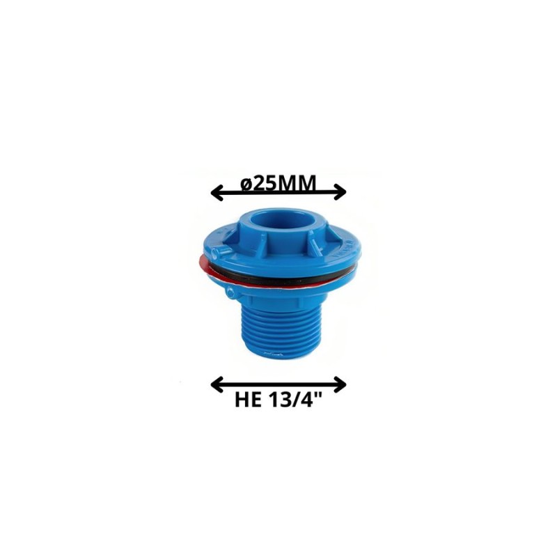 SALIDA ESTANQUE PVC PRESION 25 MM