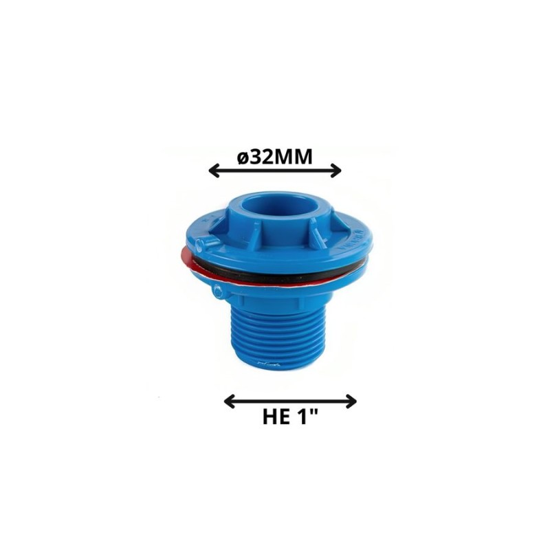 SALIDA ESTANQUE PVC PRESION 32 MM