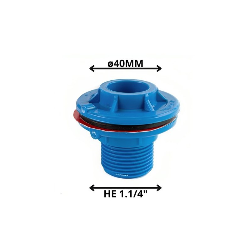 SALIDA ESTANQUE PVC PRESION 40 MM