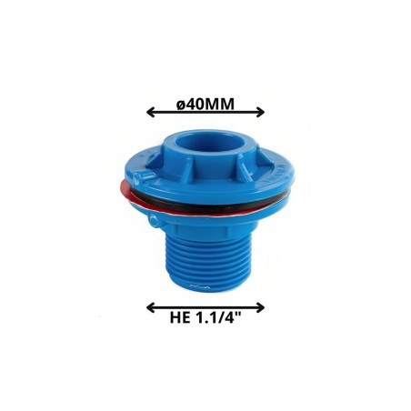 SALIDA ESTANQUE PVC PRESION 40 MM