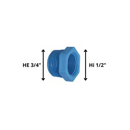 BUSHING PVC HE HI 3/4" X 1/2"