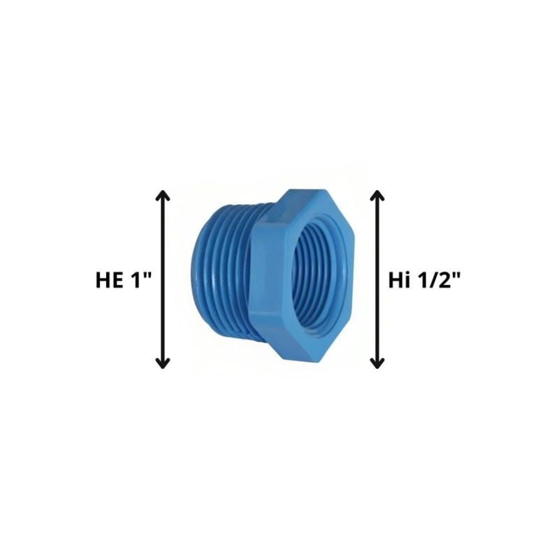 BUSHING PVC HE HI 1" X 1/2"