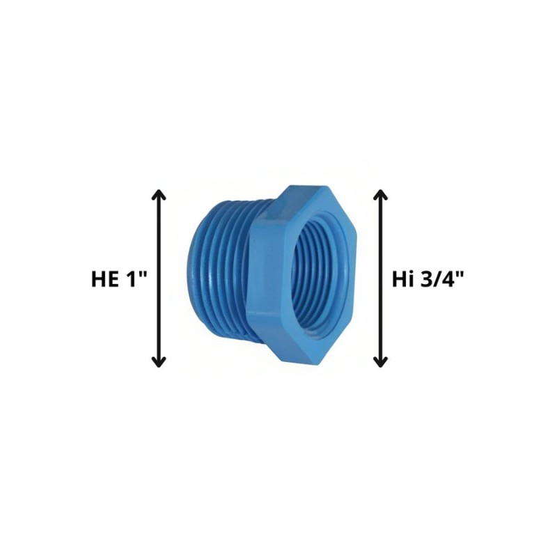 BUSHING PVC HE HI 1" X 3/4"