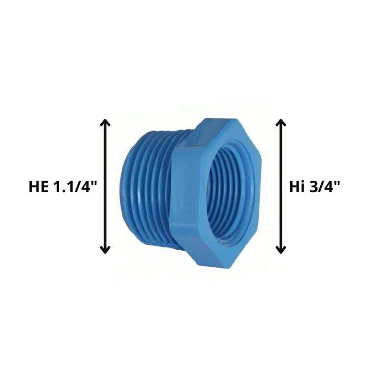 BUSHING PVC HE HI 11/4" X 3/4"