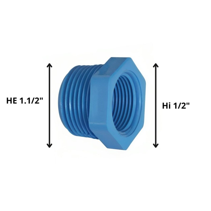 BUSHING PVC HE HI 11/2" X 1/2"