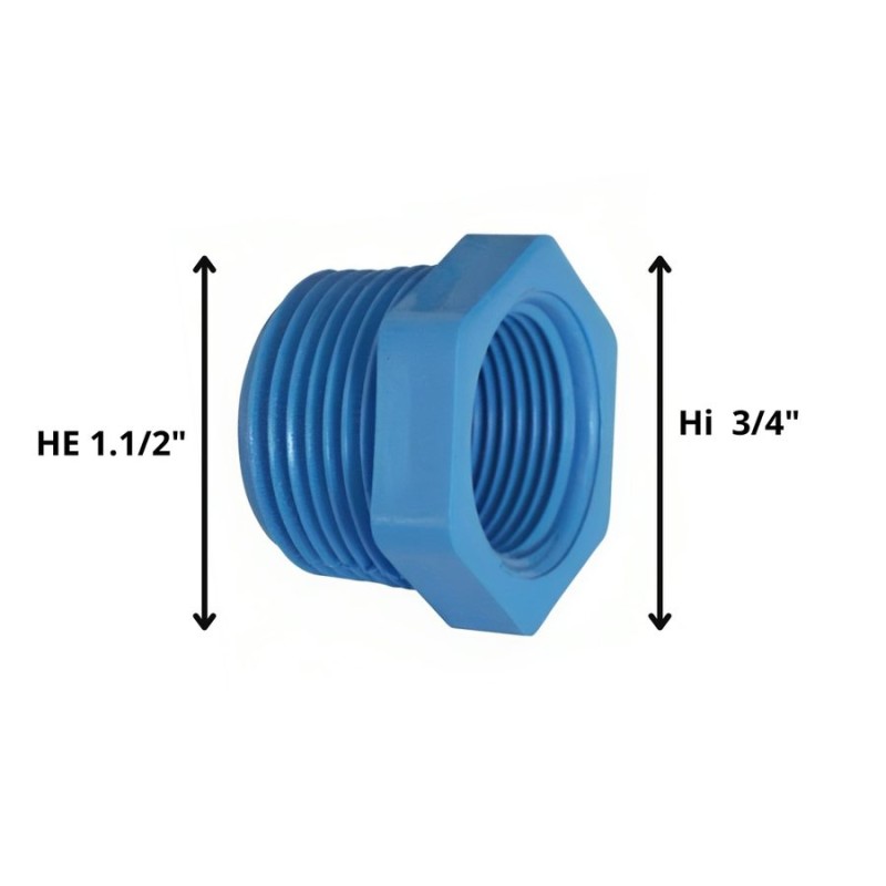 BUSHING PVC HE HI 11/2" X 3/4"