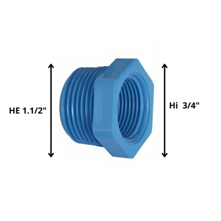 BUSHING PVC HE HI 11/2" X 3/4"