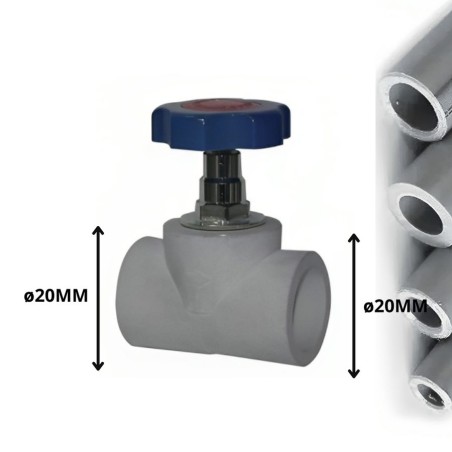 LLAVE POLIFUSION PASO 20 MM MANILLA PLASTICA REDO