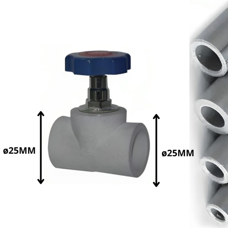 LLAVE POLIFUSION PASO 25 MM MANILLA PLASTICA REDON