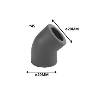 CODO POLIFUSION 45 X 20 MM
